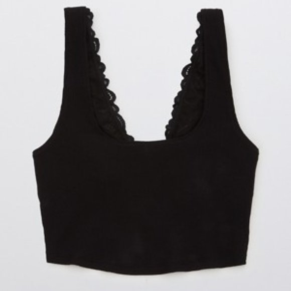 aerie Other - Aerie Holiday Best Lace Waffle Longline Bralette - NWT